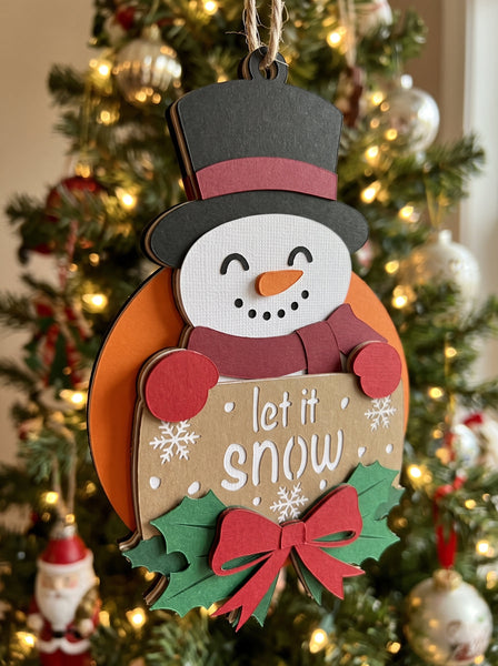 3D CUTE CHRISTMAS ORNAMENT SET OF 9 HANGING SVG