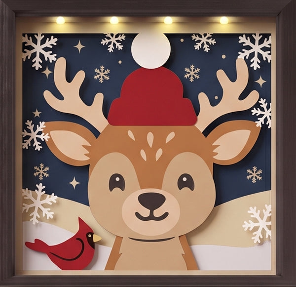 3D REINDEER TRIO SET CHRISTMAS SHADOW BOX SVG