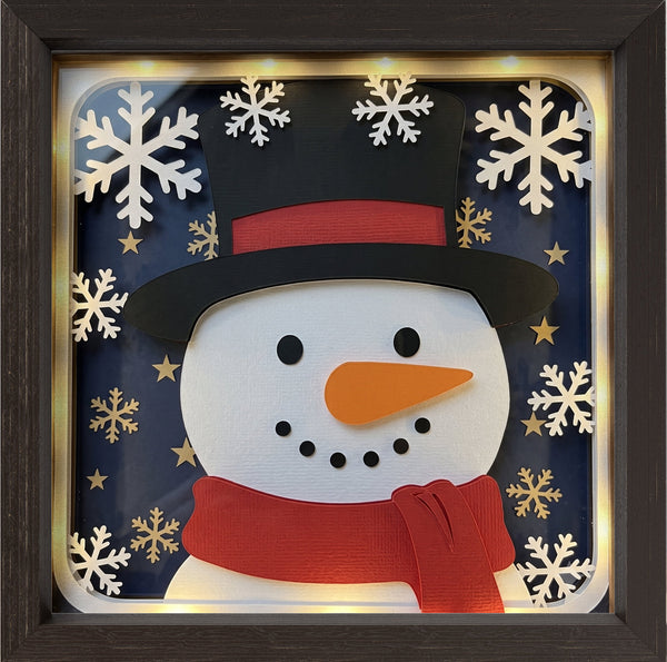 3D SNOWMAN TRIPTYCH + BONUS SNOWMAN SHADOW BOX SVG