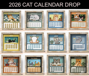 2026 CAT CALENDAR SHADOW BOX BUNDLE Svg - Cricut Files, Cardstock Svg, Silhouette Files - HelloCrafterSvg