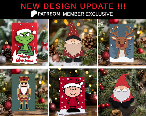 CHRISTMAS CARD SET BUNDLE Svg - Cricut Files, Cardstock Svg, Silhouette Files - HelloCrafterSvg