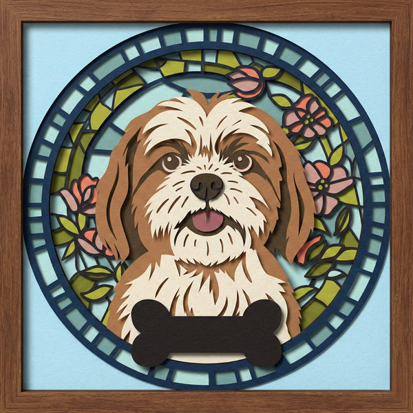 Dog bundle Stained glass custom SHADOW BOX BUNDLE Svg - Cricut Files, Cardstock Svg, Silhouette Files - HelloCrafterSvg