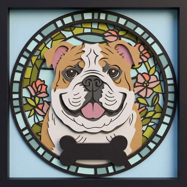 Dog bundle Stained glass custom SHADOW BOX BUNDLE Svg - Cricut Files, Cardstock Svg, Silhouette Files - HelloCrafterSvg