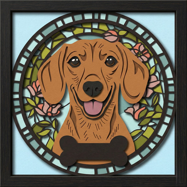 Dog bundle Stained glass custom SHADOW BOX BUNDLE Svg - Cricut Files, Cardstock Svg, Silhouette Files - HelloCrafterSvg