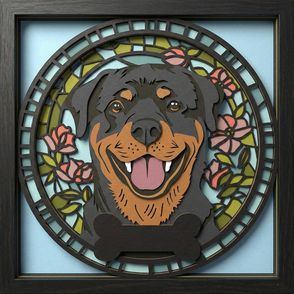 Dog bundle Stained glass custom SHADOW BOX BUNDLE Svg - Cricut Files, Cardstock Svg, Silhouette Files - HelloCrafterSvg