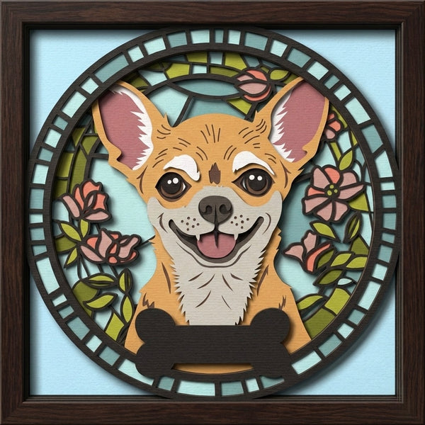 Dog bundle Stained glass custom SHADOW BOX BUNDLE Svg - Cricut Files, Cardstock Svg, Silhouette Files - HelloCrafterSvg