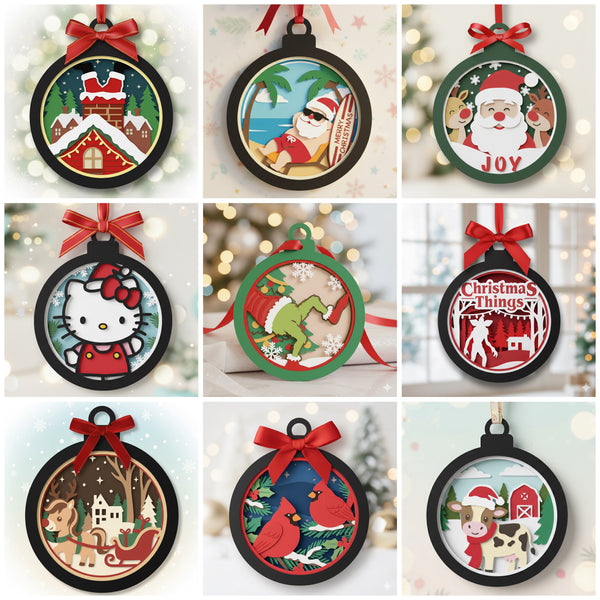 25 EXCLUSIVE CHRISTMAS HANGING ORNAMENT BUNDLE Svg