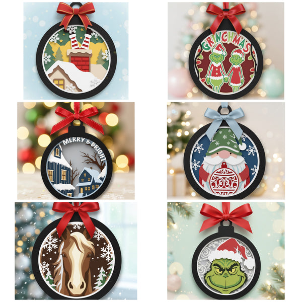 25 EXCLUSIVE CHRISTMAS HANGING ORNAMENT BUNDLE Svg