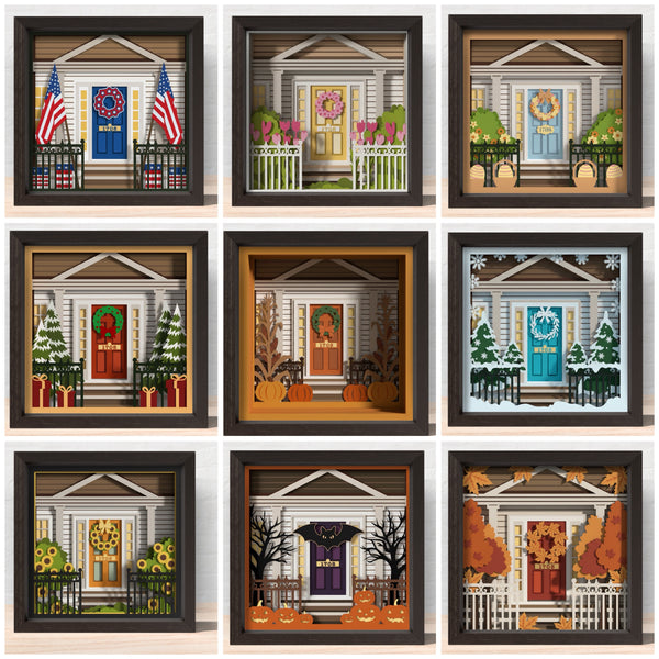 All Season DOOR BUNDLE SHADOW BOX Svg