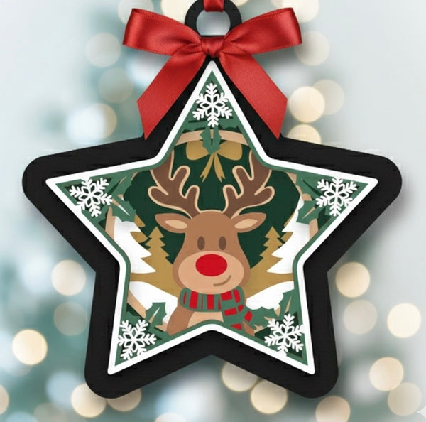 CHRISTMAS STAR HANGING ORNAMENT BUNDLE Svg