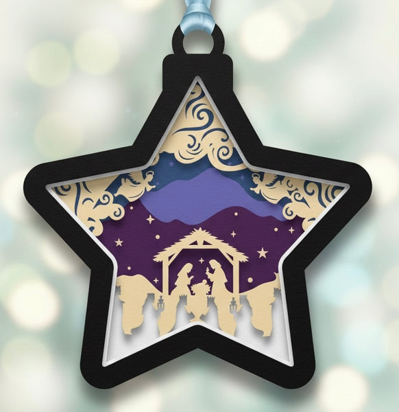 CHRISTMAS STAR HANGING ORNAMENT BUNDLE Svg