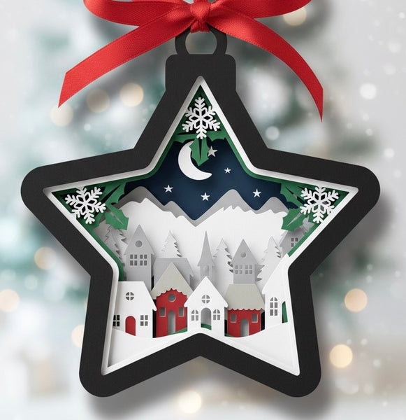 CHRISTMAS STAR HANGING ORNAMENT BUNDLE Svg