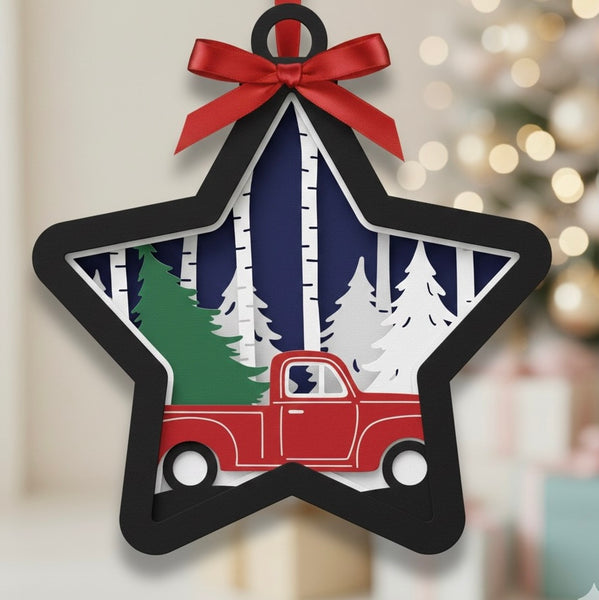 CHRISTMAS STAR HANGING ORNAMENT BUNDLE Svg