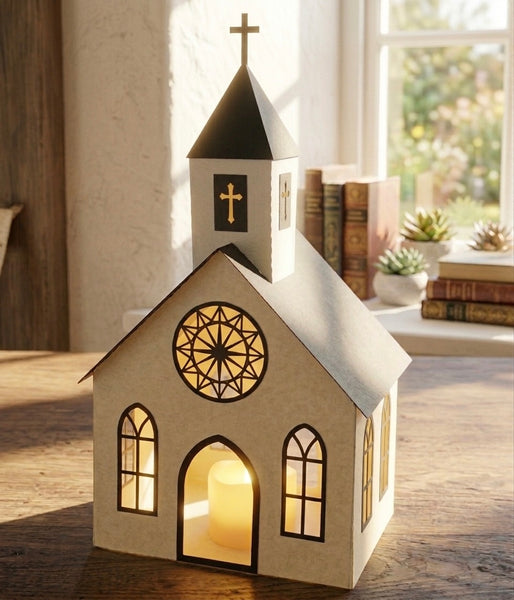 3D LIGHTED CHURCH SVG