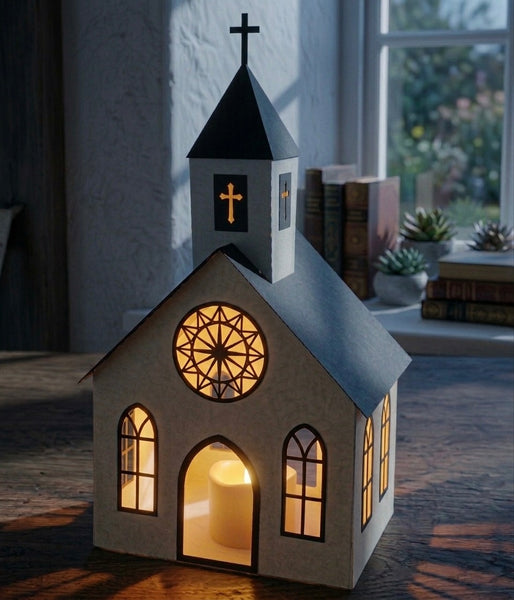 3D LIGHTED CHURCH SVG