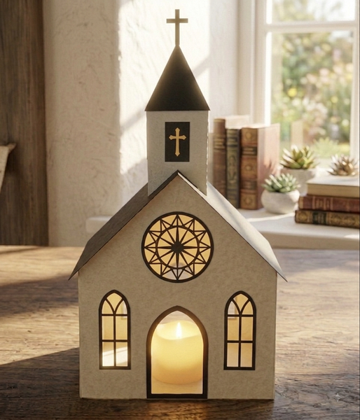 3D LIGHTED CHURCH SVG