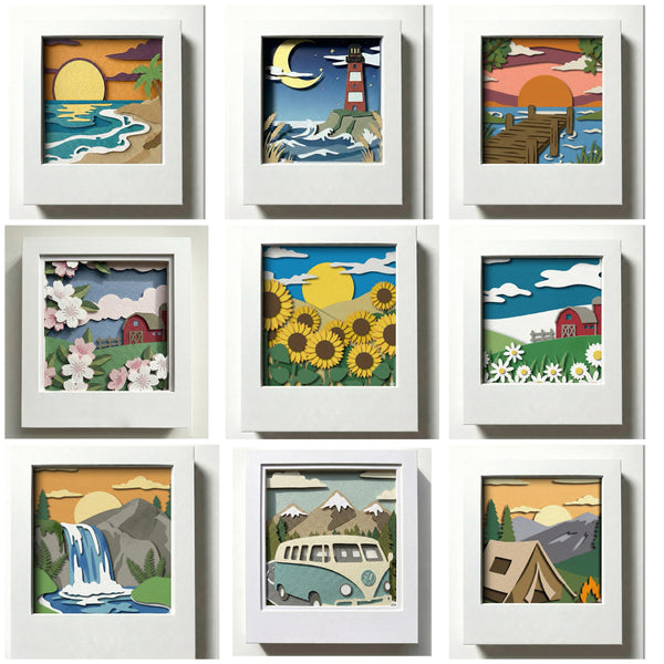 Nature Mini Polaroid Shadow Box BUNDLE Svg - Cricut Files, Cardstock Svg, Silhouette Files - HelloCrafterSvg