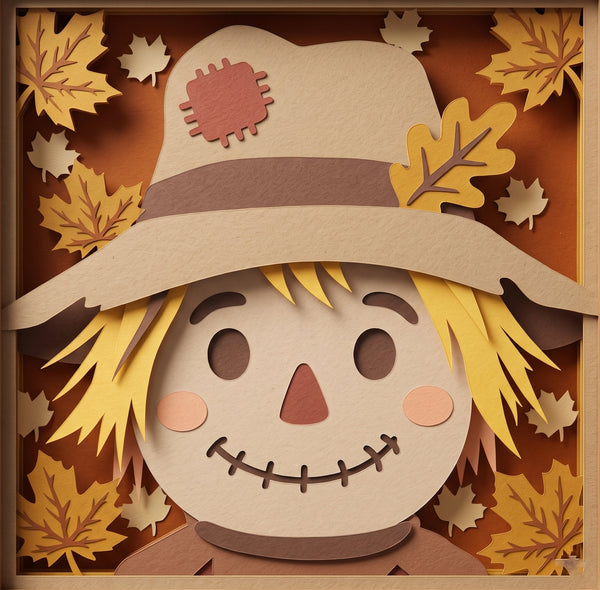 3D SCARECROW TRIO SET SHADOW BOX SVG