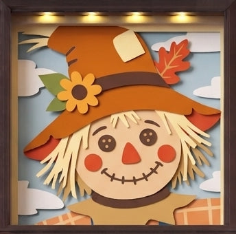 3D CUTE SCARECROW TRIO SET SHADOW BOX SVG