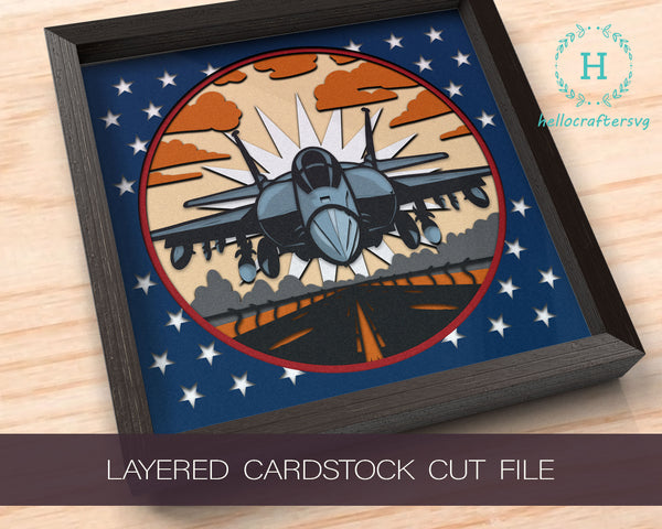 3D AIRFORCE Svg, AIRFORCE Shadow box Svg - Cricut Files, Cardstock Svg, Silhouette Files - HelloCrafterSvg-223