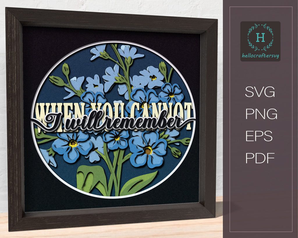 Alz Svg 3D Alzheimer Svg, Alzheimer Shadow Box Svg - Cricut Files, Cardstock ...