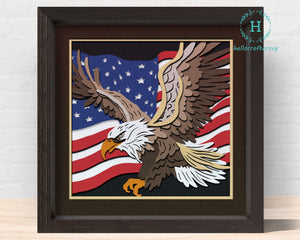 3D AMERICAN EAGLE Svg, EAGLE Shadow Box Svg - Cricut Files, Cardstock Svg, Silhouette Files - HelloCrafterSvg-11