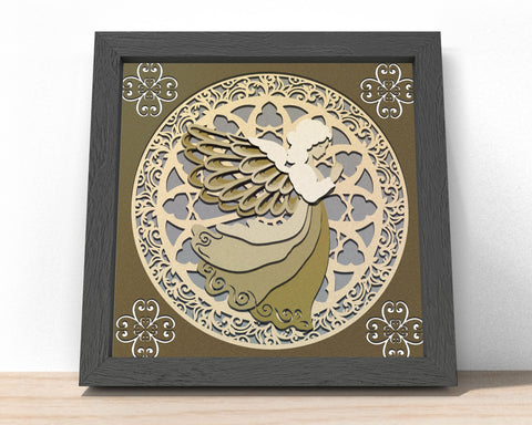 3d ANGEL Svg, CHRISTMAS Shadow Box Svg