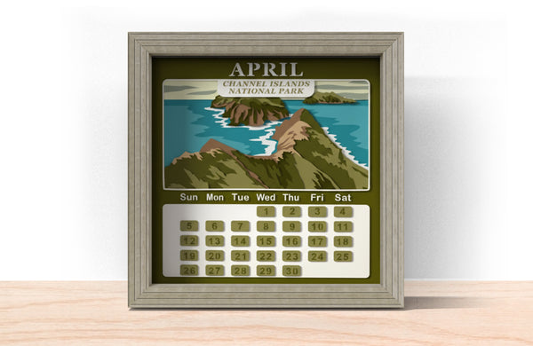 2026 NATIONAL PARK CALENDAR SHADOW BOX BUNDLE Svg - Cricut Files, Cardstock Svg, Silhouette Files - HelloCrafterSvg
