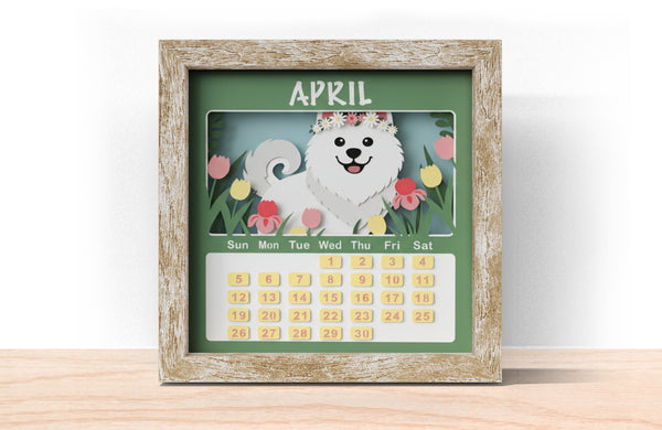 2026 DOG CALENDAR SHADOW BOX BUNDLE Svg - Cricut Files, Cardstock Svg, Silhouette Files - HelloCrafterSvg