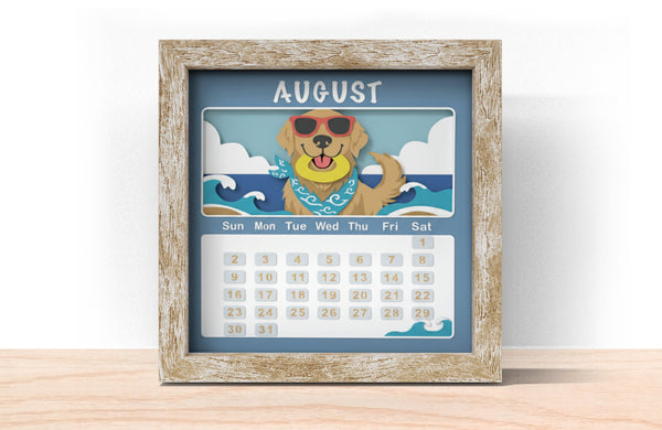 2026 DOG CALENDAR SHADOW BOX BUNDLE Svg - Cricut Files, Cardstock Svg, Silhouette Files - HelloCrafterSvg