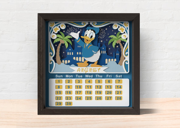 2026 DISNEY CALENDAR SHADOW BOX BUNDLE Svg - Cricut Files, Cardstock Svg, Silhouette Files - HelloCrafterSvg