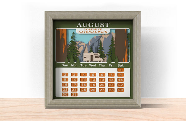 2026 NATIONAL PARK CALENDAR SHADOW BOX BUNDLE Svg - Cricut Files, Cardstock Svg, Silhouette Files - HelloCrafterSvg