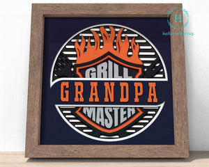 3D barbeque grill dad Svg, Customisable FATHER'S DAY Shadow Box Svg 