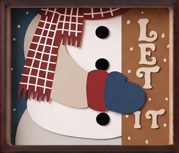 3D SNOWMAN CARDINAL TRIO SET SHADOW BOX SVG
