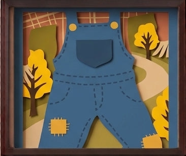 3D CUTE SCARECROW TRIO SET SHADOW BOX SVG