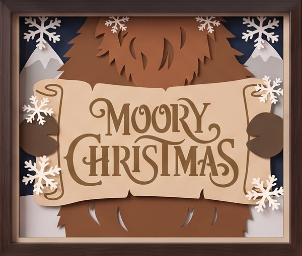 3D HIGHLAND COW TRIO SET CHRISTMAS SHADOW BOX SVG