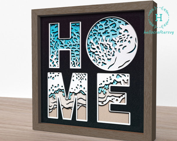 3D BEACH HOME SVG, Sea Home Shadow Box Svg, Home Svg, Cricut Files, Cardstock Svg, Silhouette Files - HelloCrafterSvg-556