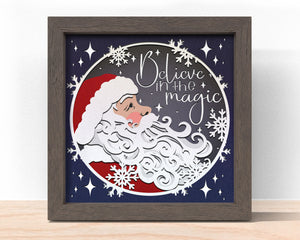 3D BELIEVE IN MAGIC SVG, Christmas Shadow Box Svg