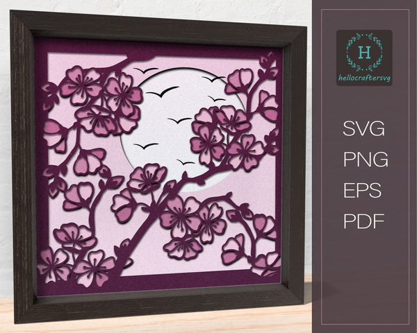 3D Blossom Svg, Blossom Shadow Box Svg - Cricut Files, Cardstock Svg, Silhouette Files - HelloCrafterSvg-22