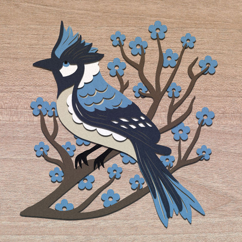 3d BLUEJAY Svg, LAYERED BLUEJAY Svg 2