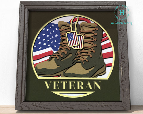 3D ARMY BOOTS Svg, CUSTOMISABLE ARMY BOOTS Shadow Box Svg