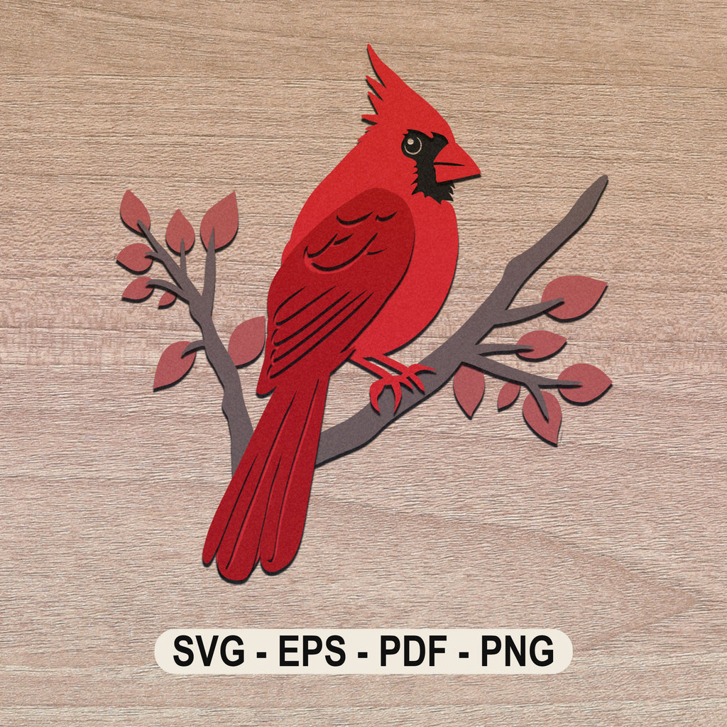 Cardinal Vector File 3d CARDINAL Svg, LAYERED CARDINAL Svg22