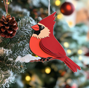 HANGING CARDINAL CHRISTMAS ORNAMENT Svg - Cricut Files, Cardstock Svg, Silhouette Files - HelloCrafterSvg