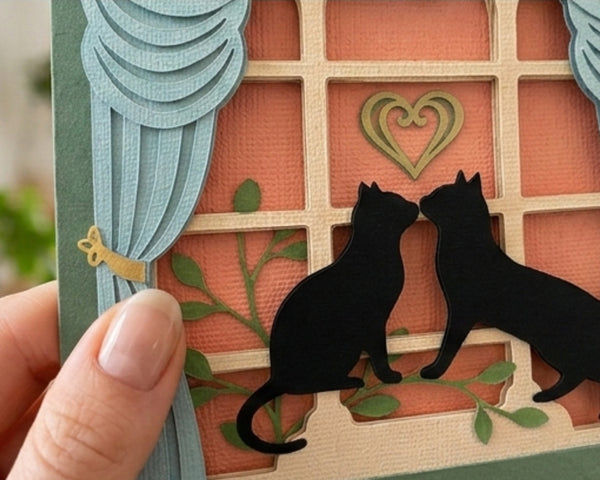 CAT LOVE  Svg - Cricut Files, Cardstock Svg, Silhouette Files - HelloCrafterSvg