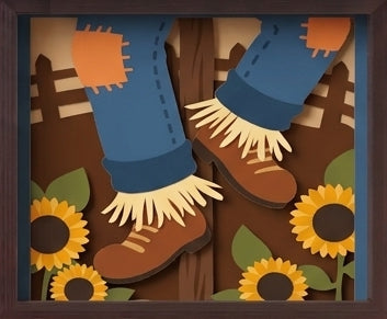 3D CUTE SCARECROW TRIO SET SHADOW BOX SVG