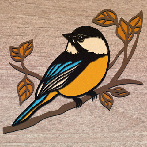 3d CHICKADEE Svg, LAYERED CHICKADEE Svg 