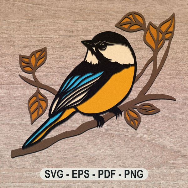 3d CHICKADEE Svg, LAYERED CHICKADEE Svg