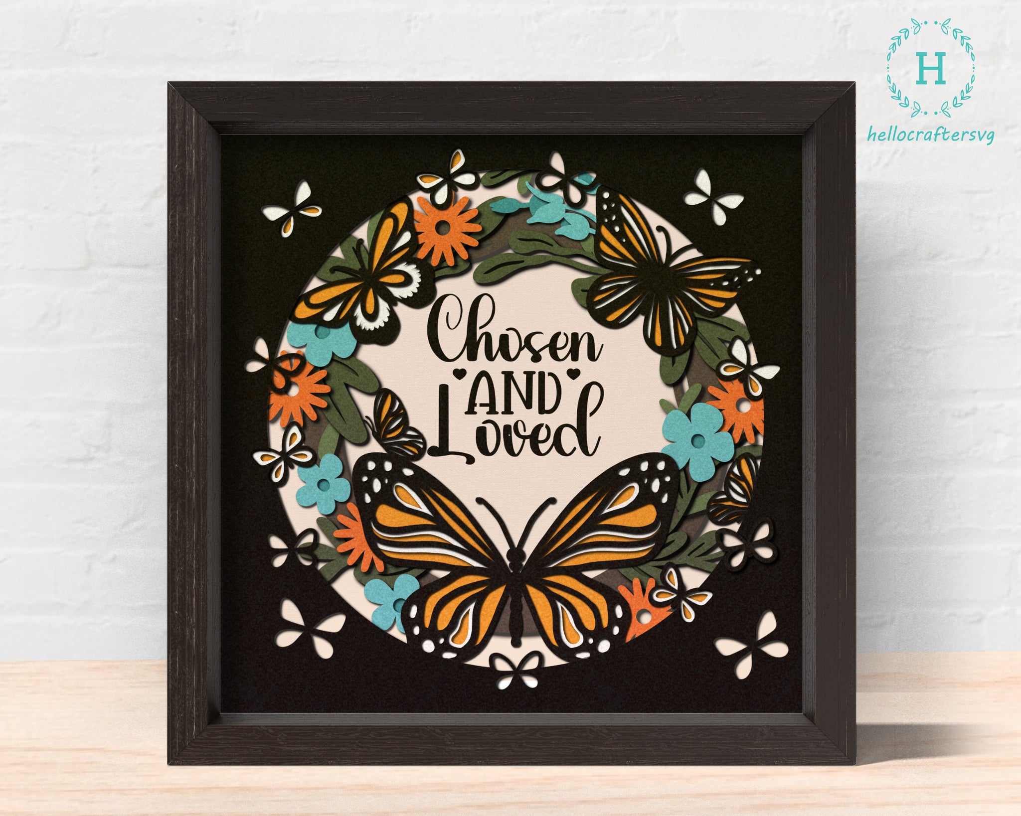 3D Chosen And Loved Butterfly Svg, Butterfly Shadow Box Svg