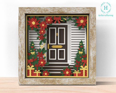 3D Customisable CHRISTMAS door PUMPKIN Shadow Box Svg