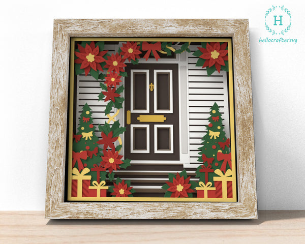 3D Customisable CHRISTMAS door PUMPKIN Shadow Box Svg